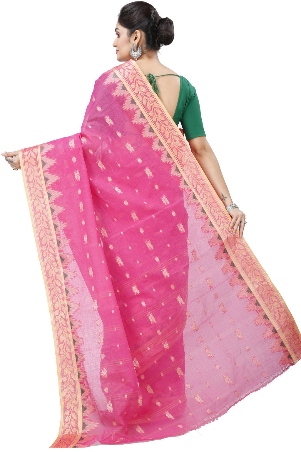 Pink Pure Cotton Gunjan Tant Saree (933)